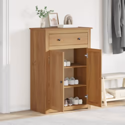 vidaXL Shoe Cabinet Shoe Storage Cupboard Shoe Shelf Holder Solid Wood Pine