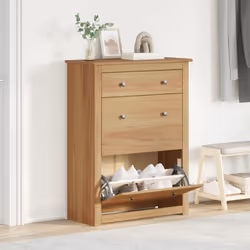 vidaXL Shoe Cabinet Shoe Storage Cupboard Shoe Shelf Holder Solid Wood Pine