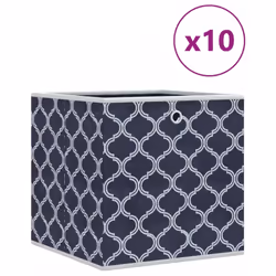 vidaXL Foldable Storage Boxes Storage Cube Storage Organiser Non-woven Fabric - blue, 10 pcs