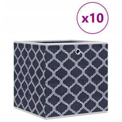 vidaXL Foldable Storage Boxes Storage Cube Storage Organiser Non-woven Fabric - blue, 10 pcs