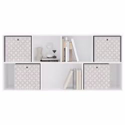 vidaXL Foldable Storage Boxes Storage Cube Storage Organiser Non-woven Fabric - cream, 4 pcs - Additional view 4