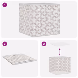 vidaXL Foldable Storage Boxes Storage Cube Storage Organiser Non-woven Fabric - cream, 4 pcs - Additional view 7