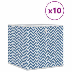 vidaXL Foldable Storage Boxes Storage Cube Storage Organiser Non-woven Fabric - light blue, 10 pcs