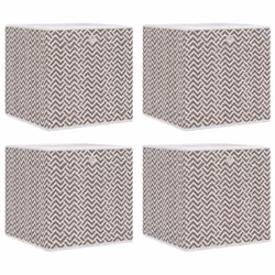 vidaXL Foldable Storage Boxes Storage Cube Storage Organiser Non-woven Fabric - brown, 4 pcs