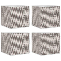 vidaXL Foldable Storage Boxes Storage Cube Storage Organiser Non-woven Fabric - brown, 4 pcs