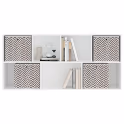 vidaXL Foldable Storage Boxes Storage Cube Storage Organiser Non-woven Fabric - brown, 4 pcs - Additional view 4