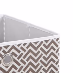 vidaXL Foldable Storage Boxes Storage Cube Storage Organiser Non-woven Fabric - brown, 4 pcs - Additional view 5