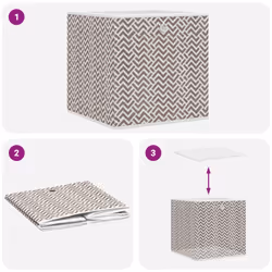 vidaXL Foldable Storage Boxes Storage Cube Storage Organiser Non-woven Fabric - brown, 4 pcs - Additional view 7