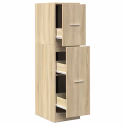vidaXL Apothecary Cabinet Storage Cabinet Apothecary Cupboard Engineered Wood - sonoma oak, 30 x 41 x 118 cm