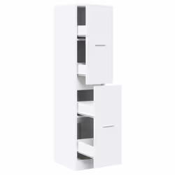 vidaXL Apothecary Cabinet Storage Cabinet Apothecary Cupboard Engineered Wood - white, 30 x 41 x 144.5 cm