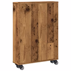 vidaXL Narrow Storage Trolley Bookcases Display Standing Shelf Engineered Wood - old wood - Additional view 5