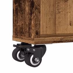vidaXL Narrow Storage Trolley Bookcases Display Standing Shelf Engineered Wood - old wood - Additional view 7