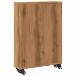 vidaXL Narrow Storage Trolley Bookcases Display Standing Shelf Engineered Wood - artisian oak - Additional view 5