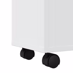 vidaXL Narrow Bathroom Cabinet with Wheels Cupboard White Engineered Wood - Additional view 7