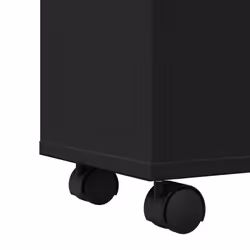 vidaXL Narrow Bathroom Cabinet with Wheels Cupboard Black Engineered Wood - Additional view 7