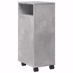 vidaXL Narrow Bathroom Cabinet & Wheels Cabinet Concrete Grey Engineered Wood - Additional view 5