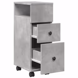 vidaXL Narrow Bathroom Cabinet & Wheels Cabinet Concrete Grey Engineered Wood - Additional view 6