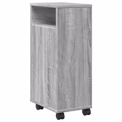 vidaXL Narrow Bathroom Cabinet with Wheels Cabinet Grey Sonoma Engineered Wood - Additional view 5