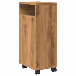 vidaXL Narrow Bathroom Cabinet & Wheels Cabinet Artisian Oak Engineered Wood - Additional view 5