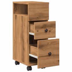 vidaXL Narrow Bathroom Cabinet & Wheels Cabinet Artisian Oak Engineered Wood - Additional view 6