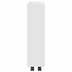 vidaXL Narrow Storage Trolley 3 Tier Bookcase Shelf White Engineered Wood - Additional view 4