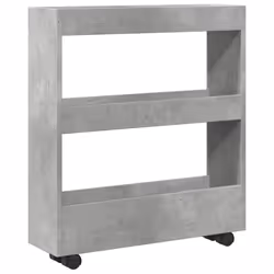 vidaXL Narrow Storage Trolley 3 Tier Bookcase Concrete Grey Engineered Wood - Additional view 5