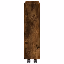 vidaXL Narrow Storage Trolley 3 Tier Bookcase Shelf Smoked Oak Engineered Wood - Additional view 4