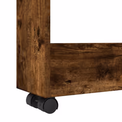 vidaXL Narrow Storage Trolley 3 Tier Bookcase Shelf Smoked Oak Engineered Wood - Additional view 6