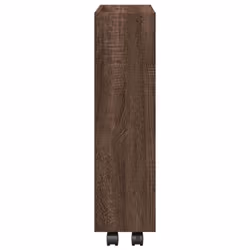vidaXL Narrow Storage Trolley 3 Tier Bookcase Shelf Brown Oak Engineered Wood - Additional view 4