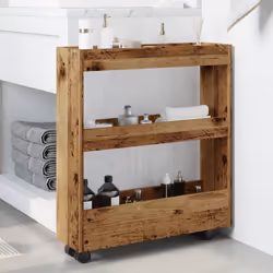 vidaXL Narrow Storage Trolley 3 Tier Bookcase Shelf Old Wood Engineered Wood