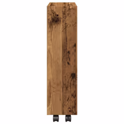 vidaXL Narrow Storage Trolley 3 Tier Bookcase Shelf Old Wood Engineered Wood - Additional view 4