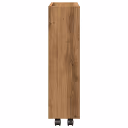 vidaXL Narrow Storage Trolley 3 Tier Rolling Cart Artisian Oak Engineered Wood - Additional view 4