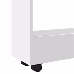 vidaXL Narrow Storage Trolley 3 Tier Bookcase Rolling Cart Engineered Wood - white - Additional view 6