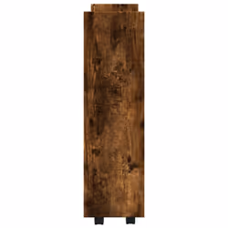 vidaXL Narrow Storage Trolley 3 Tier Bookcase Rolling Cart Engineered Wood - smoked oak - Additional view 4