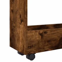 vidaXL Narrow Storage Trolley 3 Tier Bookcase Rolling Cart Engineered Wood - smoked oak - Additional view 6