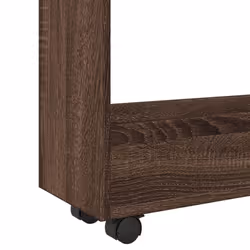 vidaXL Narrow Storage Trolley 3 Tier Bookcase Rolling Cart Engineered Wood - brown oak - Additional view 6