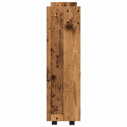 vidaXL Narrow Storage Trolley 3 Tier Bookcase Rolling Cart Engineered Wood - old wood - Additional view 4