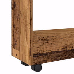 vidaXL Narrow Storage Trolley 3 Tier Bookcase Rolling Cart Engineered Wood - old wood - Additional view 6