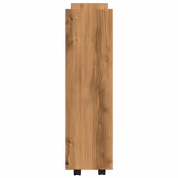 vidaXL Narrow Storage Trolley 3 Tier Bookcase Rolling Cart Engineered Wood - artisian oak - Additional view 4