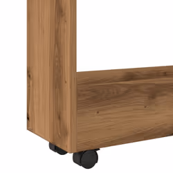 vidaXL Narrow Storage Trolley 3 Tier Bookcase Rolling Cart Engineered Wood - artisian oak - Additional view 6