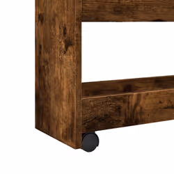 vidaXL Narrow Storage Trolley 4 Tier Rolling Cart Bookcase Engineered Wood - smoked oak - Additional view 6