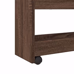vidaXL Narrow Storage Trolley 4 Tier Rolling Cart Bookcase Engineered Wood - brown oak - Additional view 6
