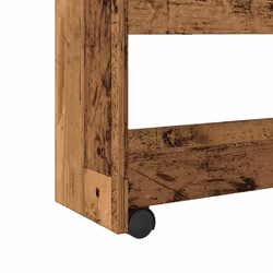 vidaXL Narrow Storage Trolley 4 Tier Rolling Cart Bookcase Engineered Wood - old wood - Additional view 6