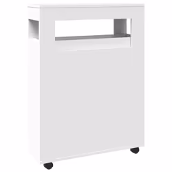 vidaXL Narrow Bathroom Cabinet with Wheels Storage Cupboard Engineered Wood - white - Additional view 5