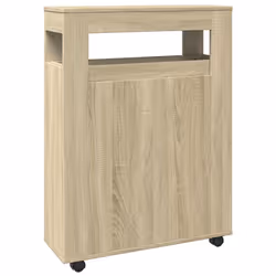 vidaXL Narrow Bathroom Cabinet with Wheels Storage Cupboard Engineered Wood - sonoma oak - Additional view 5