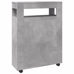vidaXL Narrow Bathroom Cabinet with Wheels Storage Cupboard Engineered Wood - concrete grey - Additional view 5