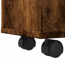 vidaXL Narrow Bathroom Cabinet with Wheels Storage Cupboard Engineered Wood - smoked oak - Additional view 7