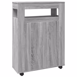 vidaXL Narrow Bathroom Cabinet with Wheels Storage Cupboard Engineered Wood - grey sonoma - Additional view 5
