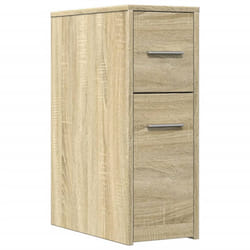 vidaXL Narrow Bathroom Cupboard with Wheels Cabinet Engineered Wood - sonoma oak