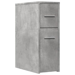 vidaXL Narrow Bathroom Cupboard with Wheels Cabinet Engineered Wood - concrete grey